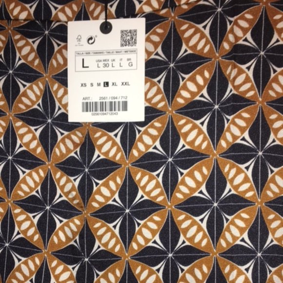 COPY - Zara Mid Rise Wide Leg Palazzo Printed Pants - Picture 2 of 4